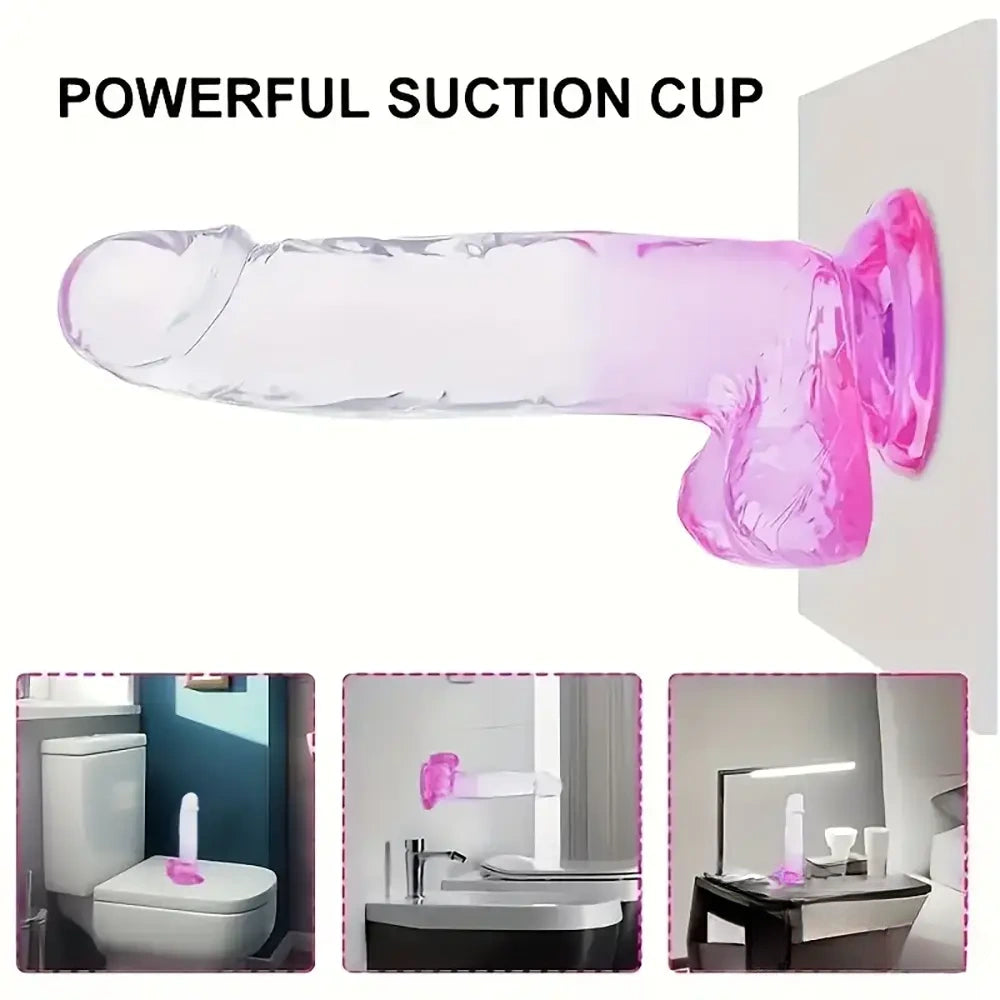 7.87in Realistic Women Men Dildo For Orgasm Masturbation With Suction Cup