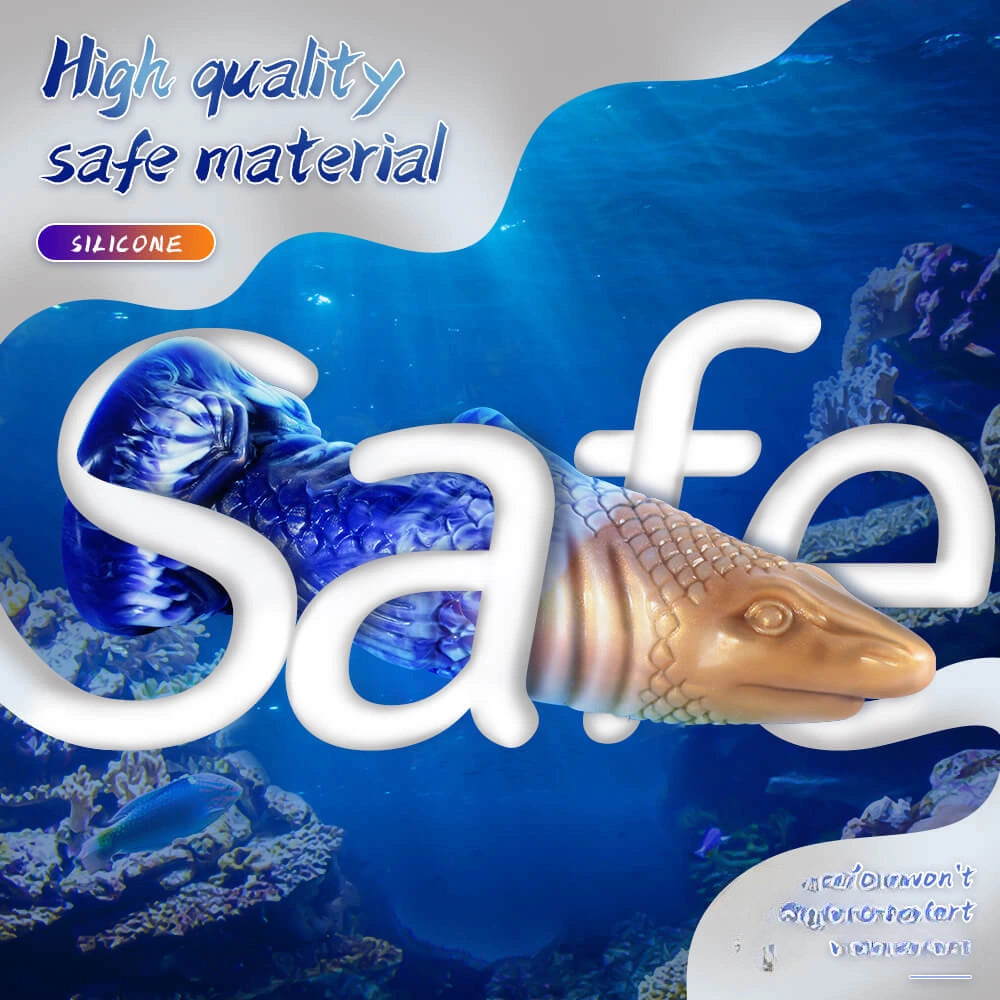 7.87in Shark Fish Fantasy Odd Soft Thick Dildo Real Feel Sex Toy