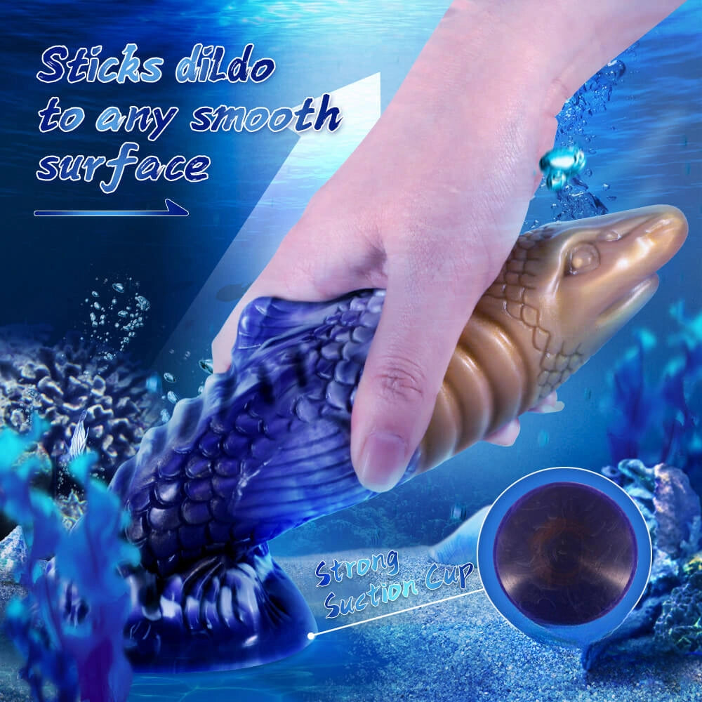 7.87in Shark Fish Fantasy Odd Soft Thick Dildo Real Feel Sex Toy