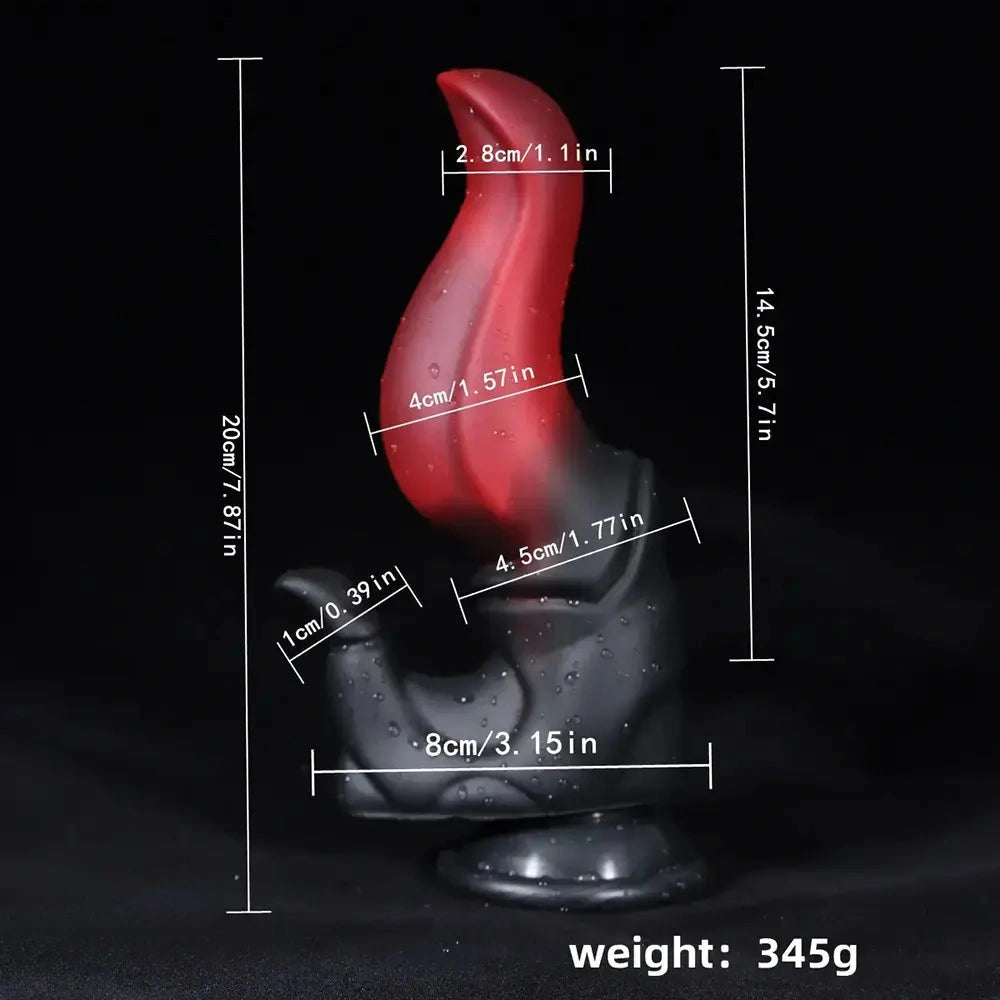 7.87in Silicone Fantasy Odd Sharp Head Dildo Mixed-colors Sensory Play