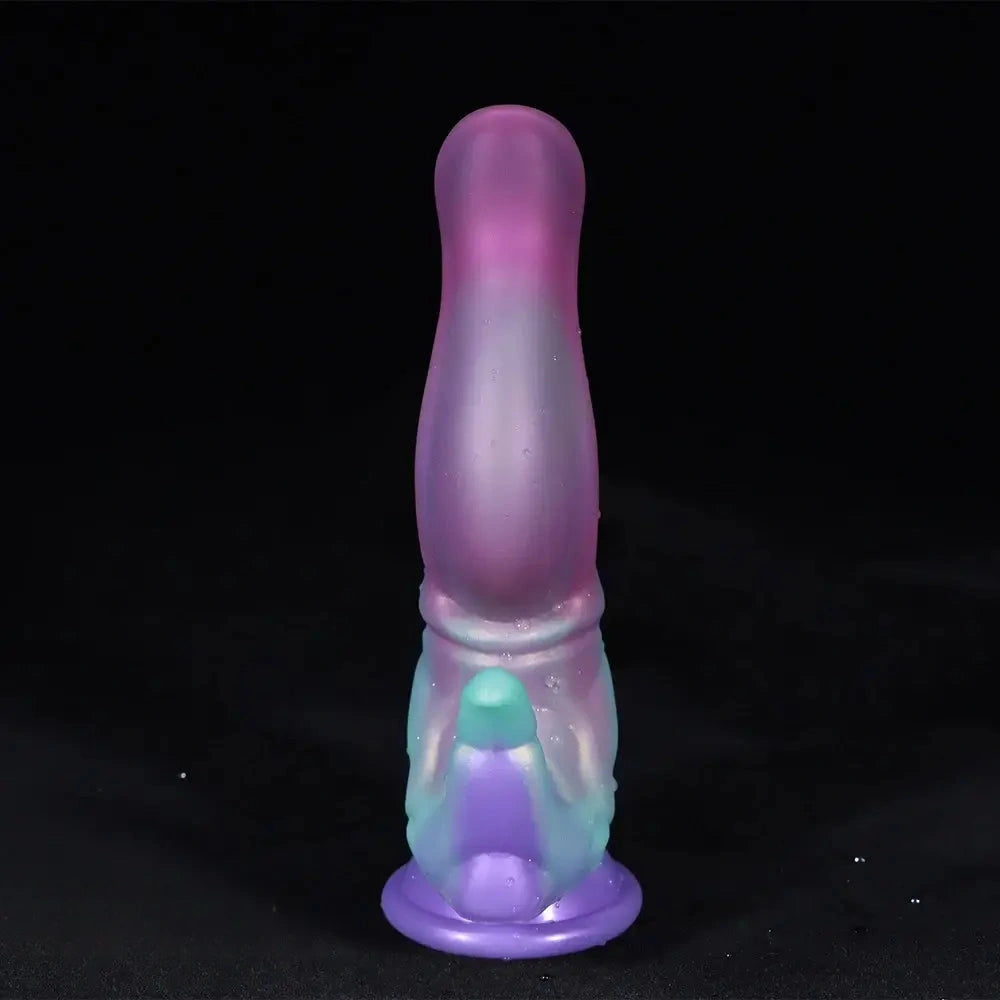 7.87in Silicone Fantasy Odd Sharp Head Dildo Mixed-colors Sensory Play