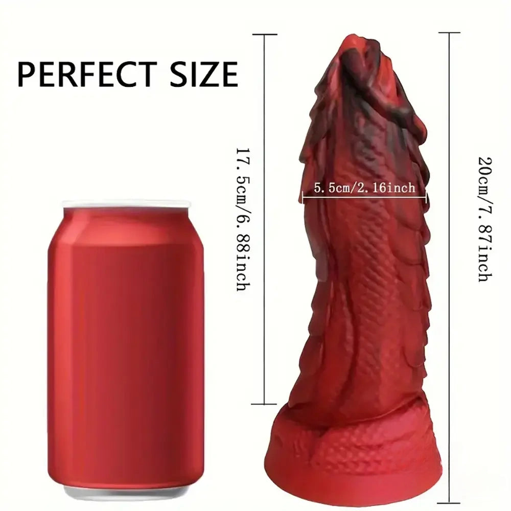 7.87in Silicone Flexible Snake Fantasy Dildo For Couples Lesbian