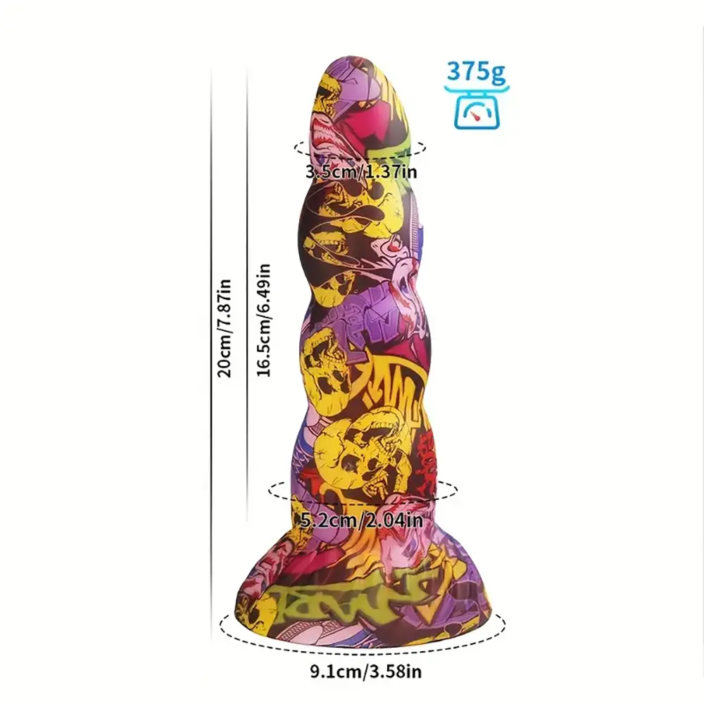 7.87in Silicone Soft Monster Design Dildo For Women Hands-Free