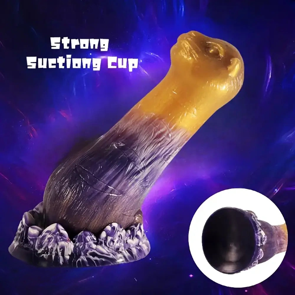 7.87in Silicone Tiger Dildo With Suction Cup Realistic Visceral Toy