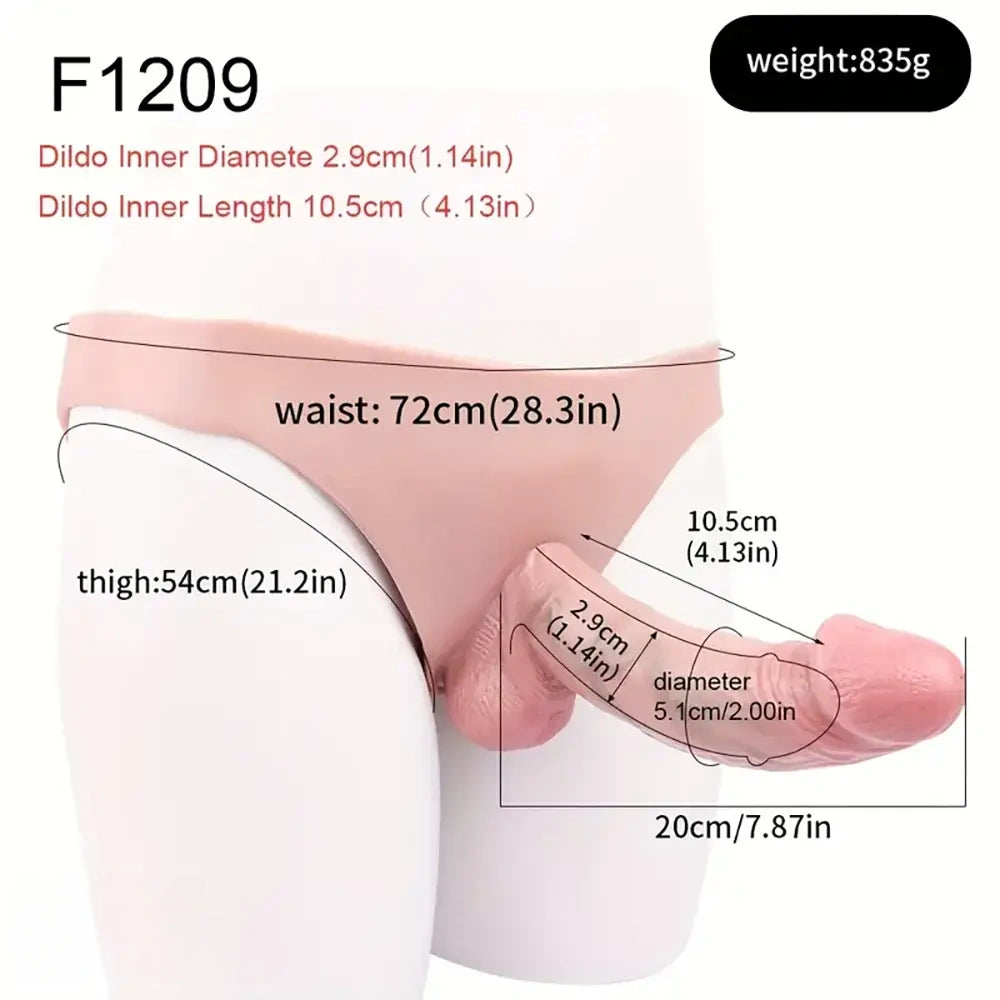 7.87in Silicone Ultra Elastic Harness Hollow Strap-On Dildo Sleeve