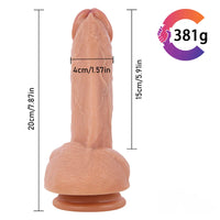 7.87in Soft Double Layer Silicone Dildo Adult Toy For Females