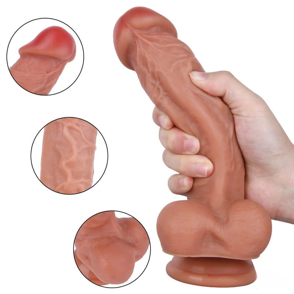 7.87in Soft Liquid Silicone Realistic Dildo Women Adult Sex Toy