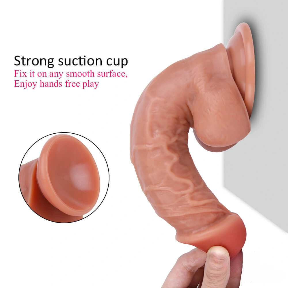 7.87in Soft Liquid Silicone Realistic Dildo Women Adult Sex Toy