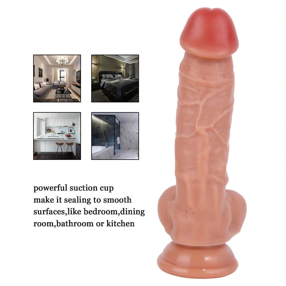 7.87in Soft Liquid Silicone Realistic Dildo Women Adult Sex Toy
