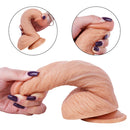 7.87in Soft Real Dildo Sex Toy With Blue Veins Sucker For Men