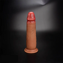 7.87in Soft Silicone Dildo With Sliding Skin For G-spot Vaginal Anal Play