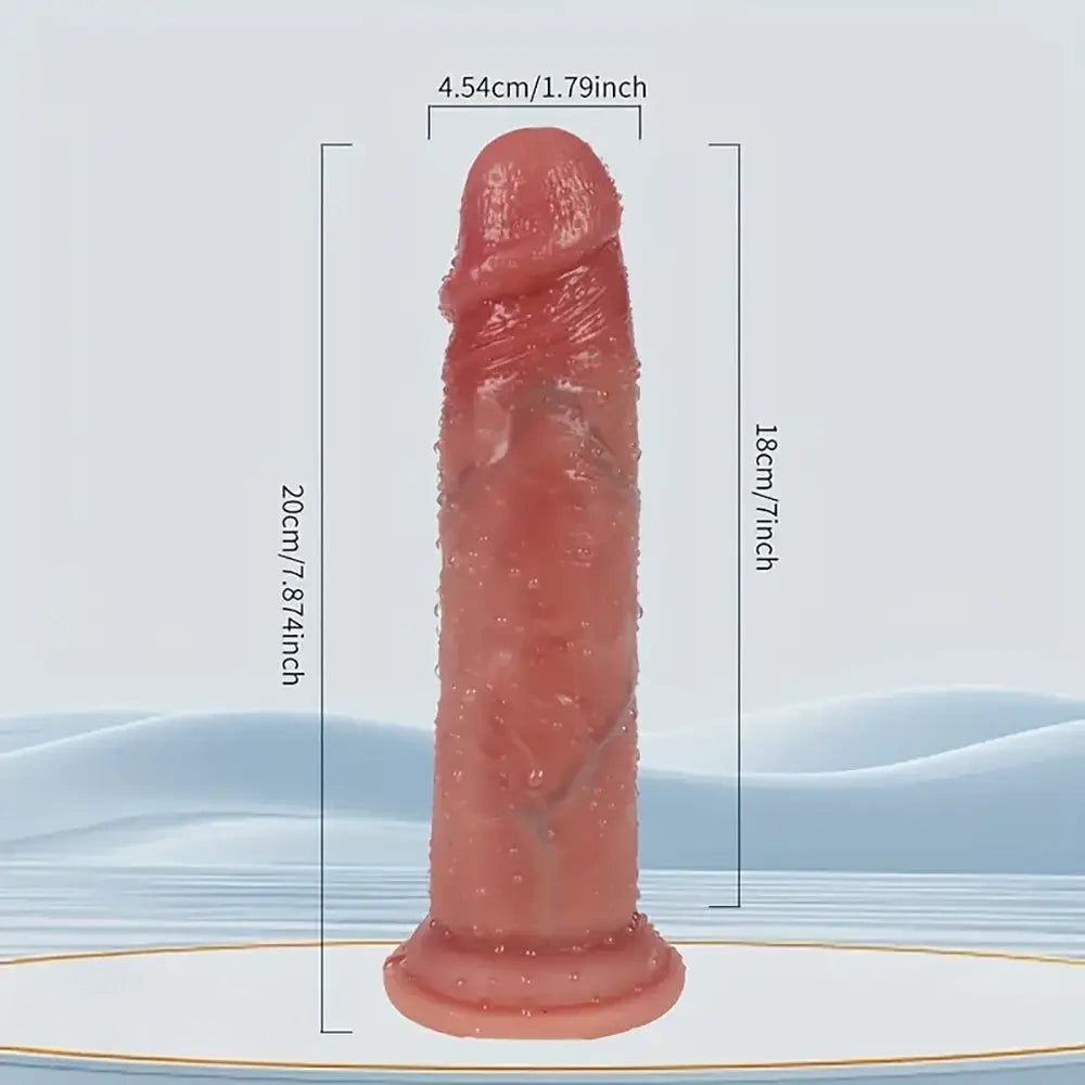 7.87in Soft Silicone Dildo With Sliding Skin For G-spot Vaginal Anal Play