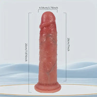 7.87in Soft Silicone Dildo With Sliding Skin For G-spot Vaginal Anal Play