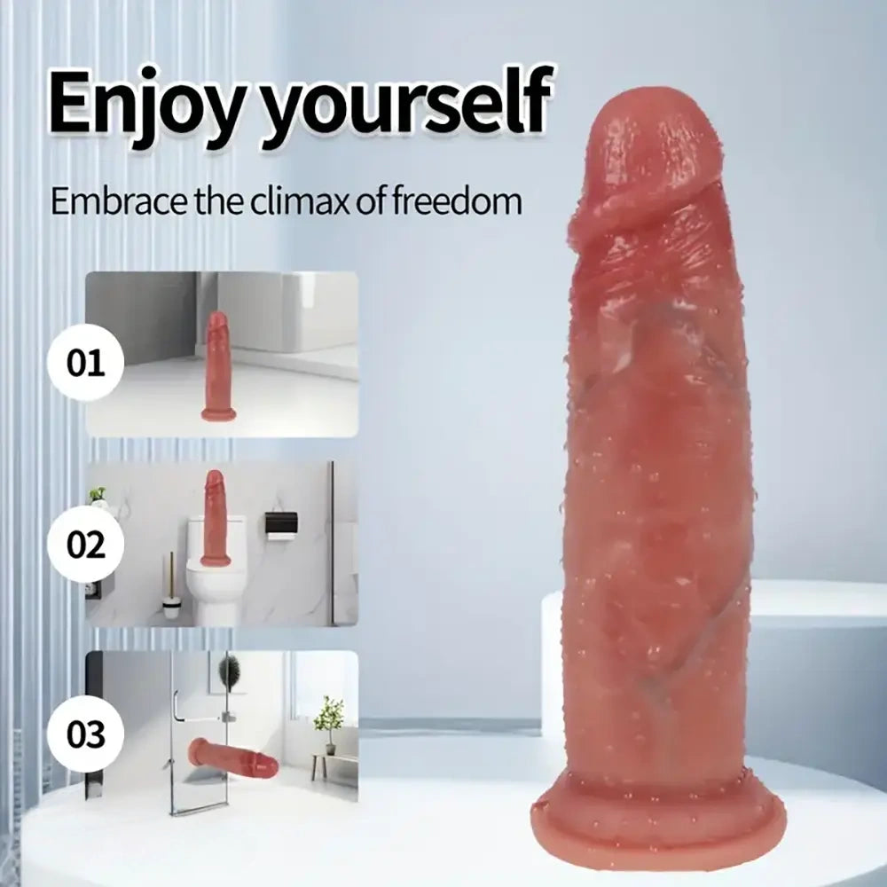 7.87in Soft Silicone Dildo With Sliding Skin For G-spot Vaginal Anal Play