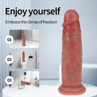 7.87in Soft Silicone Dildo With Sliding Skin For G-spot Vaginal Anal Play
