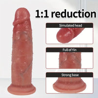 7.87in Soft Silicone Dildo With Sliding Skin For G-spot Vaginal Anal Play