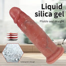 7.87in Soft Silicone Dildo With Sliding Skin For G-spot Vaginal Anal Play