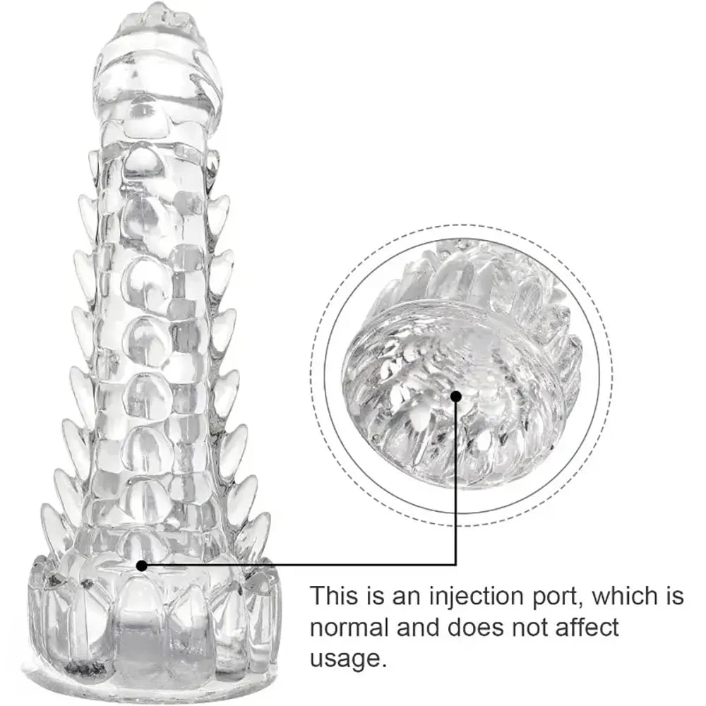 7.87in Spiked Dragon TPE Clear Soft Monster Fantasy Women Dildo