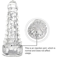 7.87in Spiked Dragon TPE Clear Soft Monster Fantasy Women Dildo