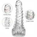7.87in Spiked Dragon TPE Clear Soft Monster Fantasy Women Dildo