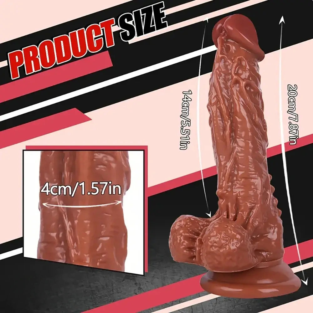 7.87in Spiked Real Love Dildo For Adult Women Sex Toy Female Masturbator