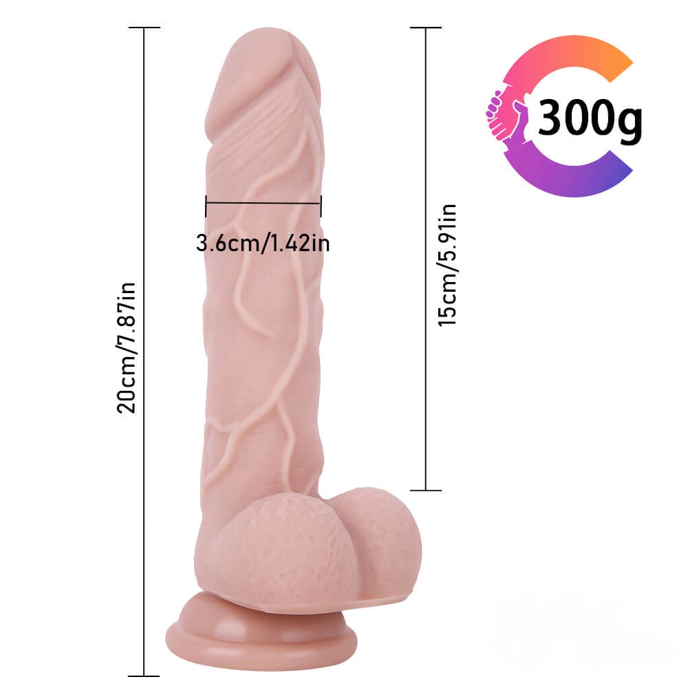 7.87in Super Real Skin Silicone Dildo Male Silicone Penis Toy