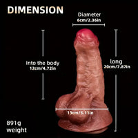 7.87in Superb Skin Thick Real Feeling Silicone Dildo For Women Men