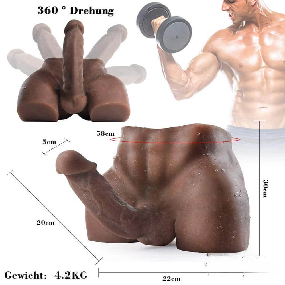 7.87in Swing Dildo 10lb TPE Men Torso For Women Orgasm