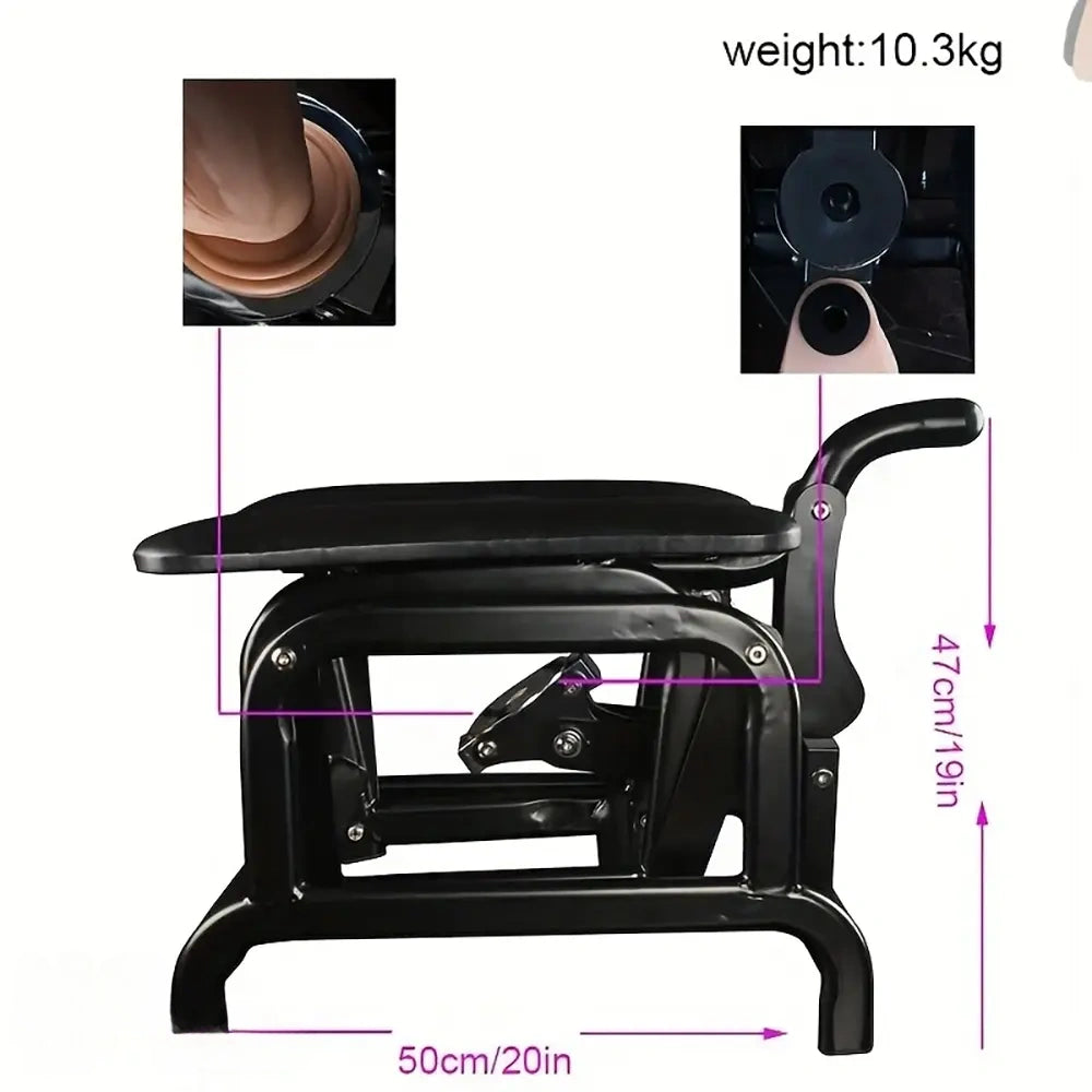 7.87in Telescopic Metal Frame Dildo Chair For Women Men Couples 18+ Adults