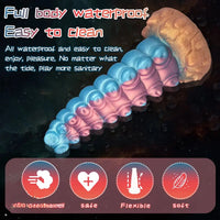7.87in Tentacle Caterpillar Penis Fantasy Silicone Soft Dildo For Enhancer