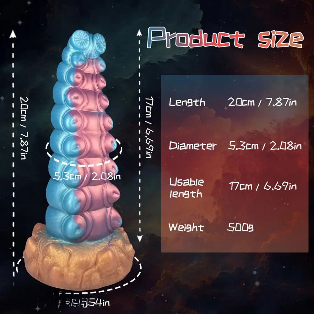 7.87in Tentacle Caterpillar Penis Fantasy Silicone Soft Dildo For Enhancer