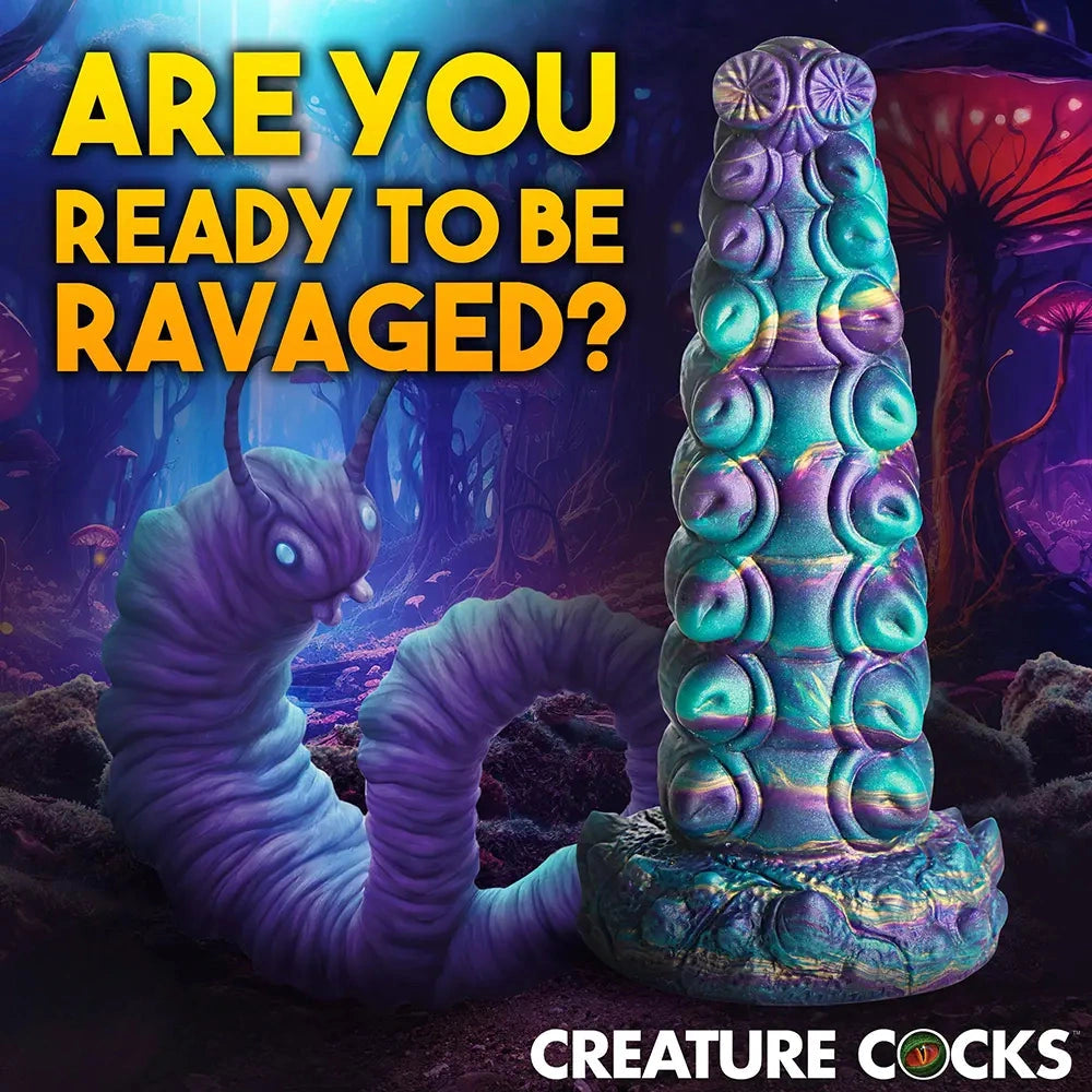 7.87in Tentacle Caterpillar Penis Fantasy Silicone Soft Dildo For Enhancer