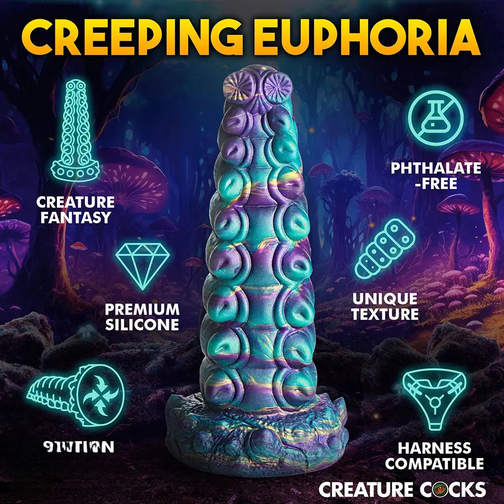 7.87in Tentacle Caterpillar Penis Fantasy Silicone Soft Dildo For Enhancer