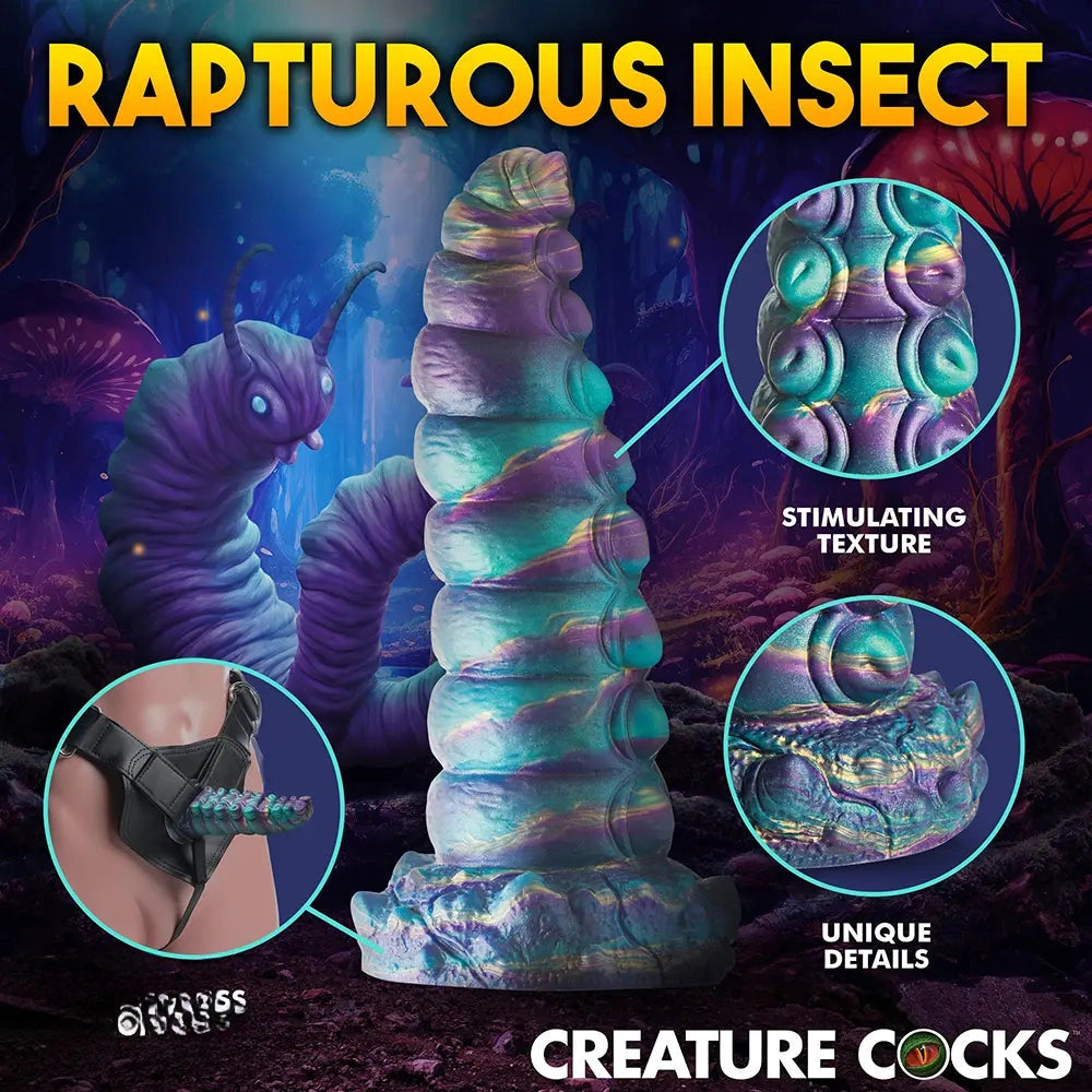 7.87in Tentacle Caterpillar Penis Fantasy Silicone Soft Dildo For Enhancer