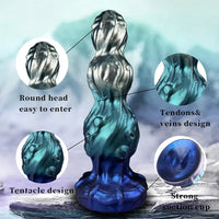7.87in Tentacle Fantasy Knot Silicone Dildo Couple Intimacy Game Toy