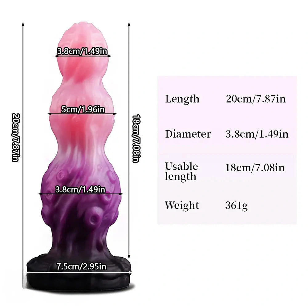 7.87in Tentacle Fantasy Knot Silicone Dildo Couple Intimacy Game Toy