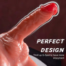 7.87in Thrusting Vibration Dildo With Slight Curve Sex Toy Real Sex Torso