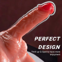 7.87in Thrusting Vibration Dildo With Slight Curve Sex Toy Real Sex Torso
