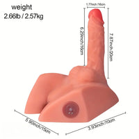 7.87in Thrusting Vibration Dildo With Slight Curve Sex Toy Real Sex Torso