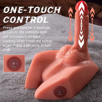 7.87in Thrusting Vibration Dildo With Slight Curve Sex Toy Real Sex Torso
