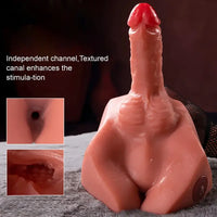7.87in Thrusting Vibration Dildo With Slight Curve Sex Toy Real Sex Torso