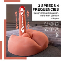 7.87in Unusual Feeling Lifelike Skin Soft Thrusting Vibrating Male Dildo Torso