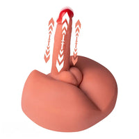 7.87in Unusual Feeling Lifelike Skin Soft Thrusting Vibrating Male Dildo Torso