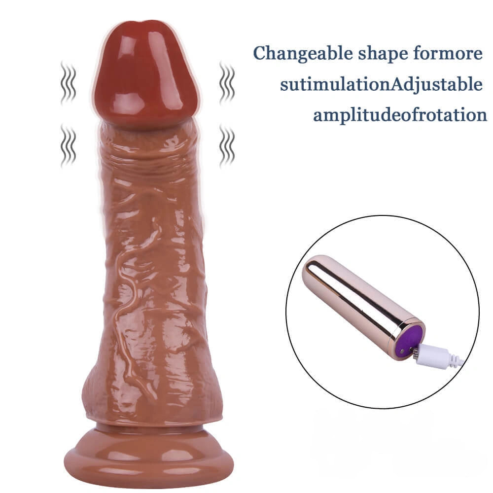 7.87in Vibrating Dildo With Bullet Detachable High Speeds Sex Toy
