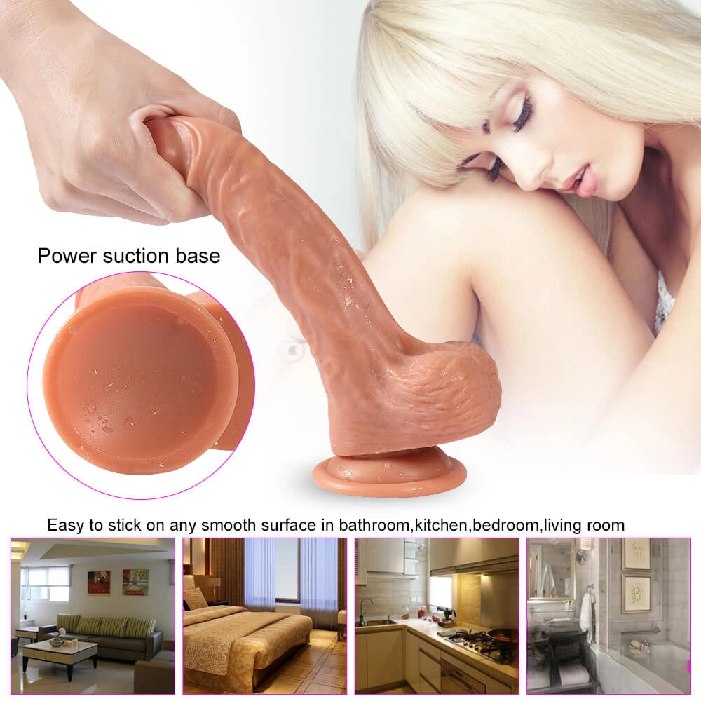 7.87in Vivid Shape Penis Glans Dildo With Lifelike Blood Vessel