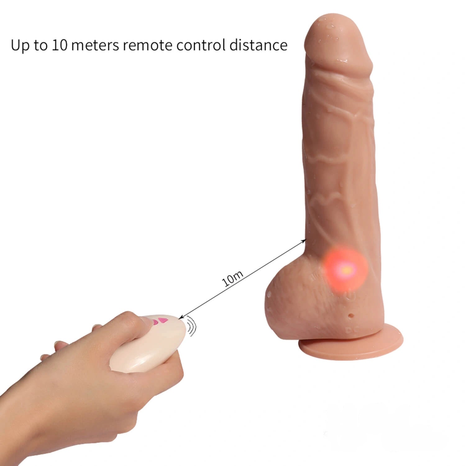 7.87in Wireless Control Lifelike 20 Modes Vibrating Dildo With Sucker