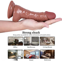 7.87inch Beginner Realistic-Dildo Flexible PVC Ultra Soft Lifelike-Dildo