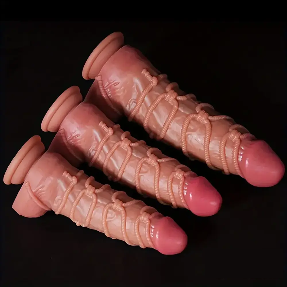 7.8in 7.87in 10.63in Fantasy Real Skin Silicone SM Bondage Female Dildo