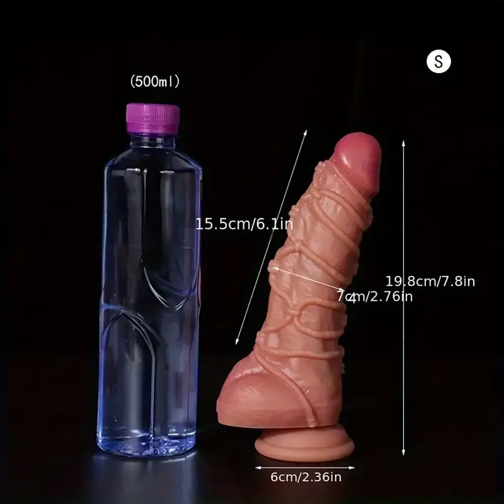 7.8in 7.87in 10.63in Fantasy Real Skin Silicone SM Bondage Female Dildo