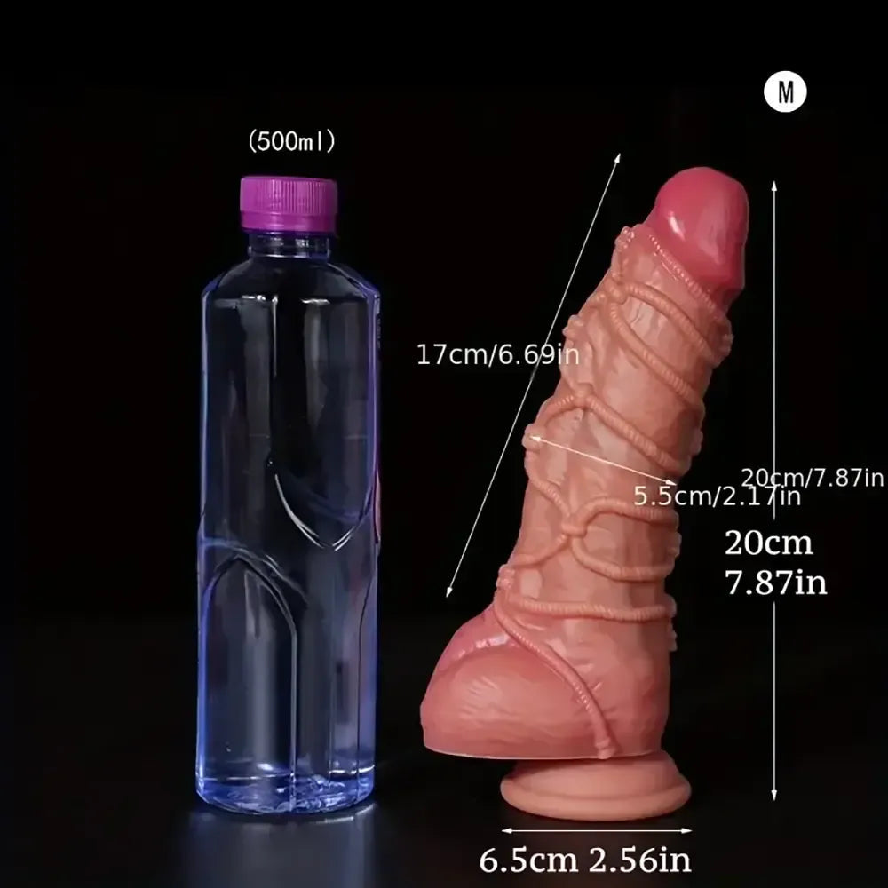 7.8in 7.87in 10.63in Fantasy Real Skin Silicone SM Bondage Female Dildo